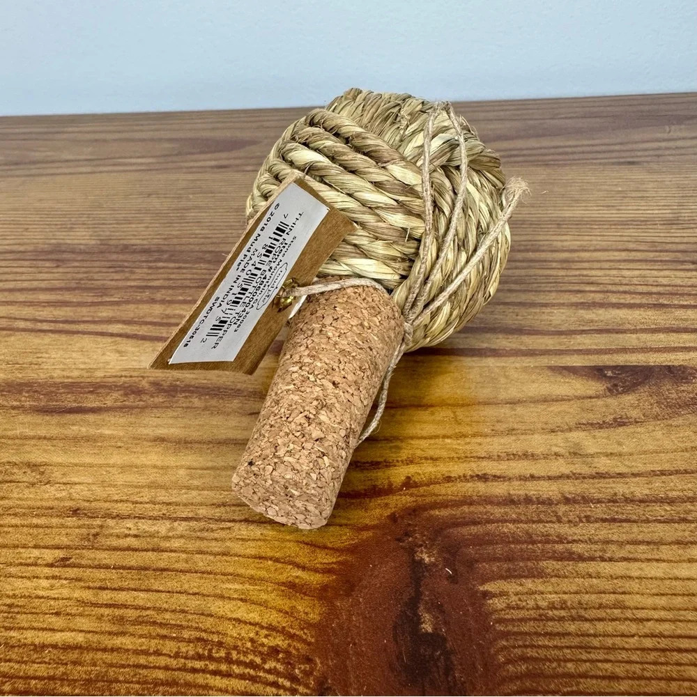 NWT Mud Pie Jute Thin Rope Bottle Stopper Wine Cork Nautical 2 5/8” Diameter